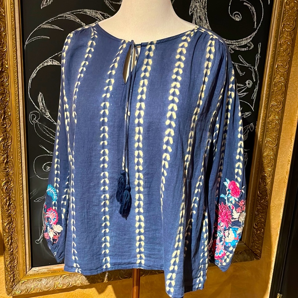 Sundance cotton shibori top.